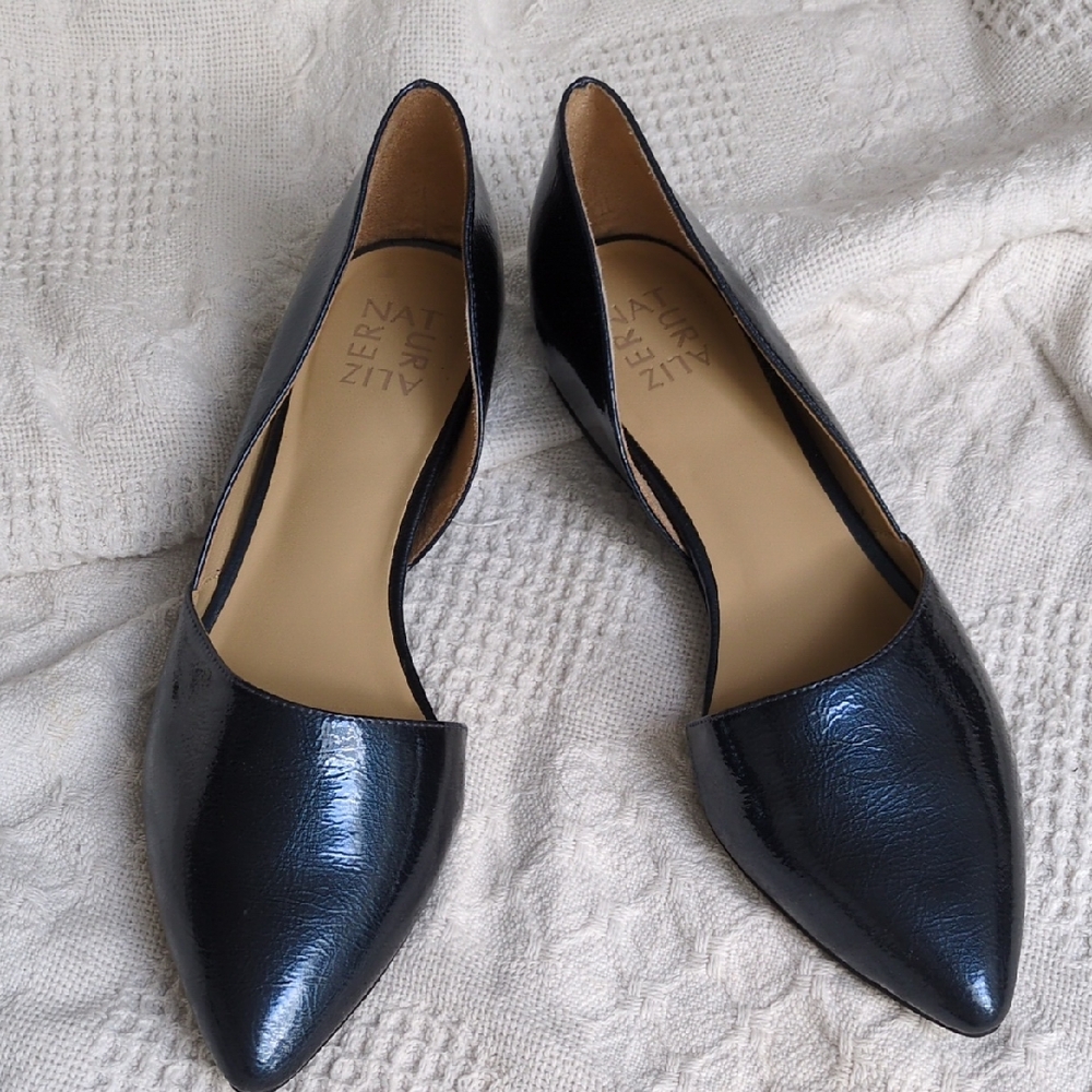 NIB Naturalizer Metallic Blue Tamara Flats D'orsay 10 M